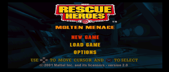 Rescue Heroes: Molten Menace Title Screen